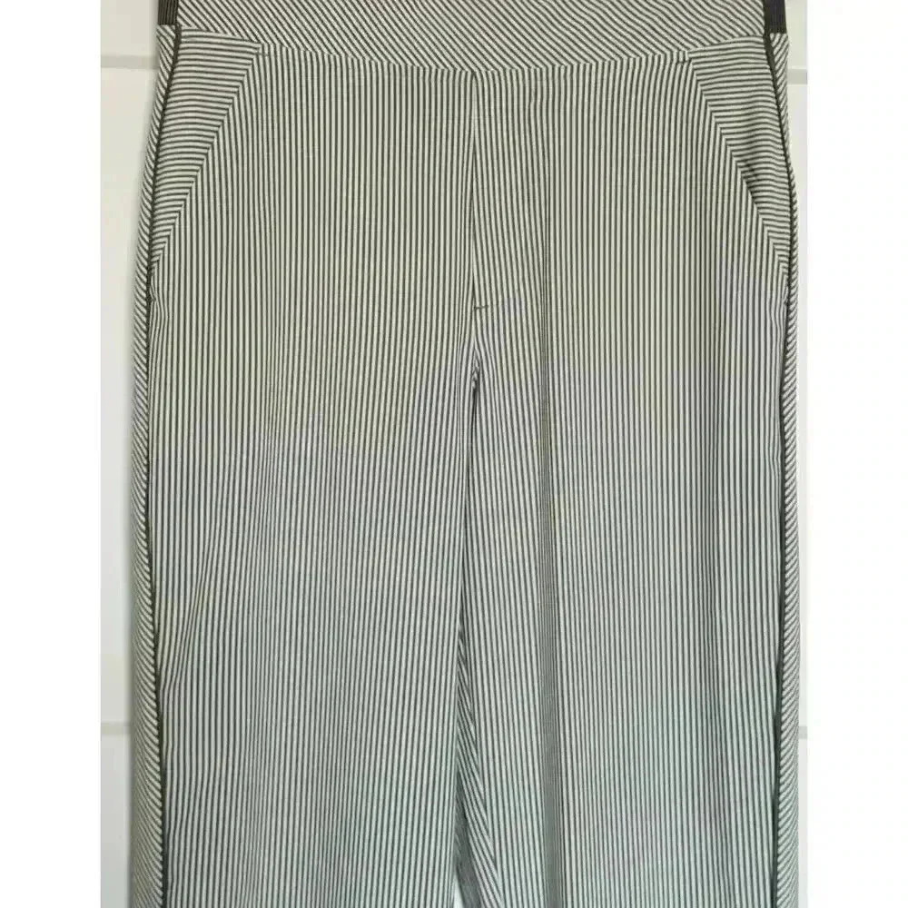 Athleta Womens Brooklyn Textured Ankle Pant Size 2 Gray/White Striped - Picture 6 of 8